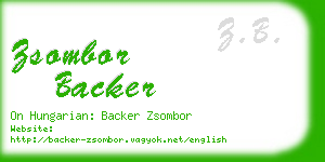 zsombor backer business card